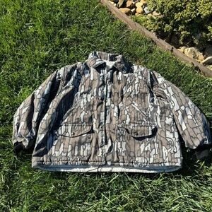 Vintage Johnson Garment Camo Hunting Outdoor Winter Puffer Jacket USA Made XXXL